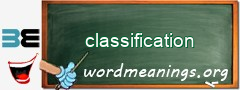 WordMeaning blackboard for classification